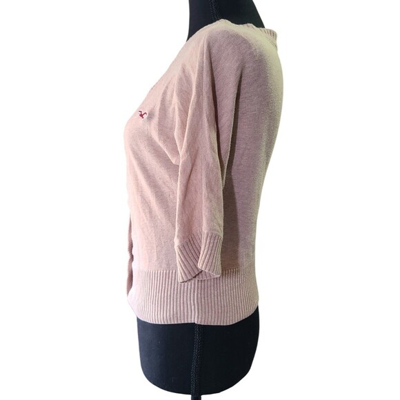 Hollister Beige Cream Cropped Button-Up Cardigan Junior's Size XS/ Extra Small - Picture 3 of 8